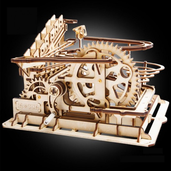 3D Self-Assembly Wooden Marble Run Handcrank Waterwheel Magic Crush Puzzle Model Building Kits Mechanical Model Gift 3D Self-Assembly Wooden Marble Run Handcrank Waterwheel Magic Crush Puzzle Model Building Kits Mechanical Model Gift