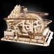 3D Self-Assembly Wooden Marble Run Handcrank Waterwheel Magic Crush Puzzle Model Building Kits Mechanical Model Gift