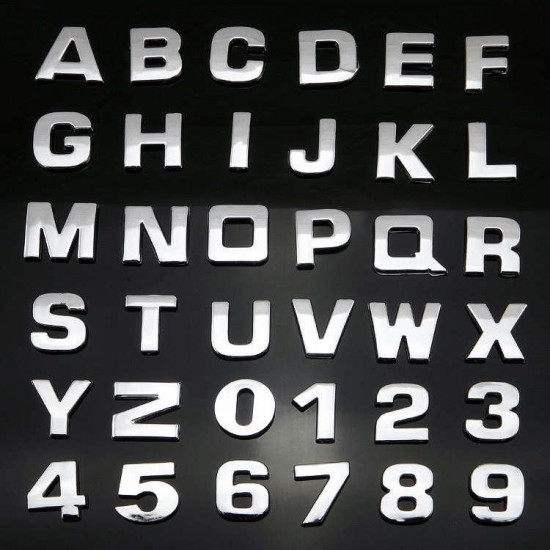 3D Self-adhesive Chrome Number Letter Symbol Sign Car Sticker 3D Self-adhesive Chrome Number Letter Symbol Sign Car Sticker