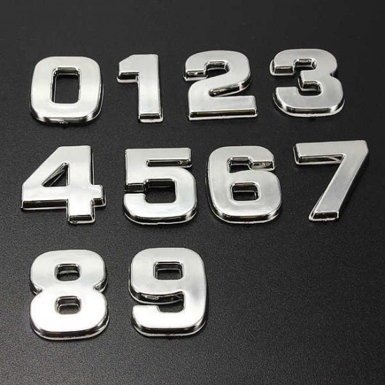 3D Self-adhesive Chrome Number Letter Symbol Sign Car Sticker 3D Self-adhesive Chrome Number Letter Symbol Sign Car Sticker