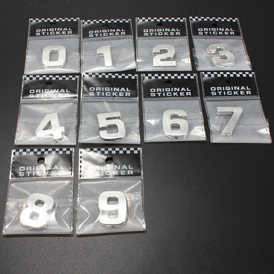 3D Self-adhesive Chrome Number Letter Symbol Sign Car Sticker 3D Self-adhesive Chrome Number Letter Symbol Sign Car Sticker