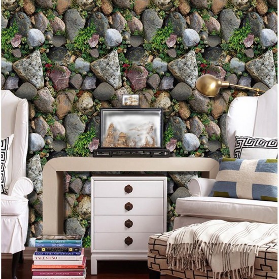 3D Stereo Simulation Dining Room Wall Sticker Self-adhesive Wallpaper for Living Room Apartment