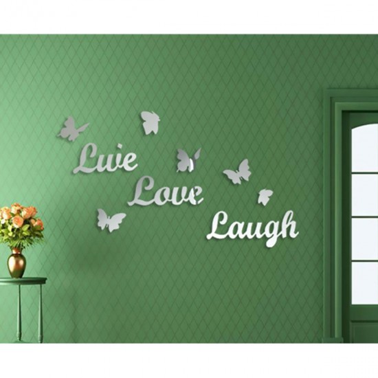 3D Vinyl Mirror Wall Sticker Butterflies Mural Decal DIY Decor