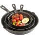 3PCS 14cm20cm26cm Non-stick Frying Pan Cast Iron Skillet Professional Seasoned Pan Cookware