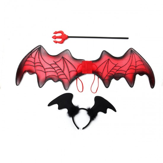 3PCS Halloween Decoration Wings + Hair Band + Fork Toys Cosplay Halloween Party 3PCS Halloween Decoration Wings + Hair Band + Fork Toys Cosplay Halloween Party
