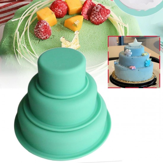 3Pcs Cake Molds Round Bake Pan DIY Party Wedding Birthday Cupcake Mould Baking Tool