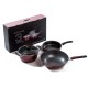 3Pcs Non-stick Kitchen Cookware Frying Pan Soup Pot Wok Set Cooking Cooker Tool