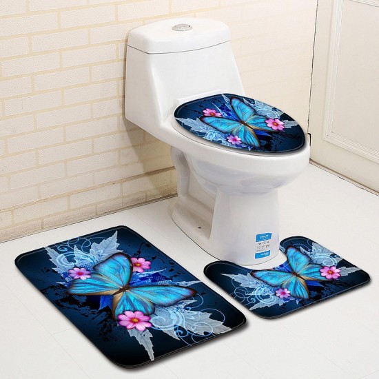 3Pcs/Set Different Sizes Washable Anti-Slip Bathroom Mat Shower Floor Toilet Rug Carpet 3Pcs/Set Different Sizes Washable Anti-Slip Bathroom Mat Shower Floor Toilet Rug Carpet