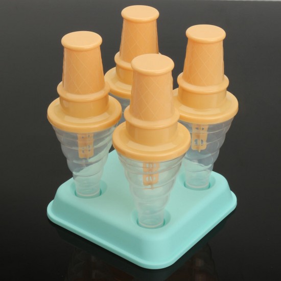 4-Cavity Frozen Ice Cream Pop Mold Popsicle Stick Juice Maker Lolly Mould Tray Kitchen DIY 4-Cavity Frozen Ice Cream Pop Mold Popsicle Stick Juice Maker Lolly Mould Tray Kitchen DIY