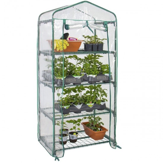 4 Tier Greenhouse Cover Mini Outdoor Indoor Garden Plant Growhouse Cover Without Frame