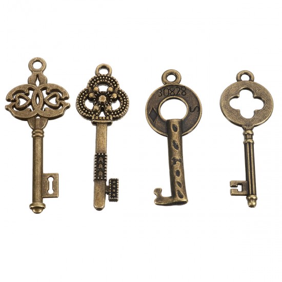 40Pcs Antique Vtg Old Look Ornate Skeleton Keys Lot Pendant Fancy Heart