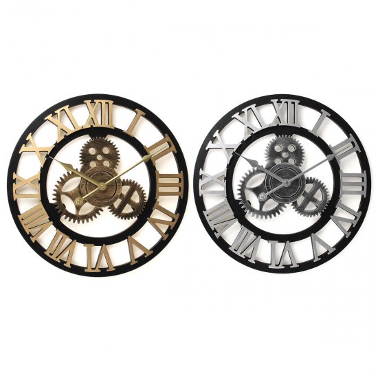 40cm Diameter Wooden Mute Wall Clock Retro Gear Decoration Creative Wall Clock 40cm Diameter Wooden Mute Wall Clock Retro Gear Decoration Creative Wall Clock