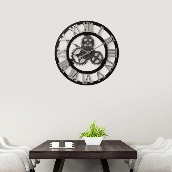 40cm Diameter Wooden Mute Wall Clock Retro Gear Decoration Creative Wall Clock 40cm Diameter Wooden Mute Wall Clock Retro Gear Decoration Creative Wall Clock