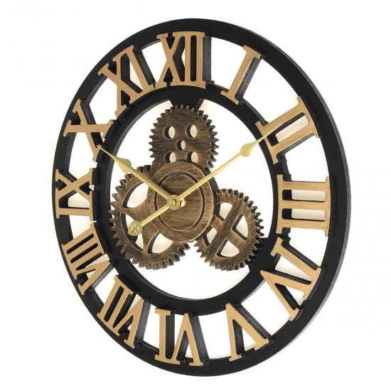 40cm Diameter Wooden Mute Wall Clock Retro Gear Decoration Creative Wall Clock 40cm Diameter Wooden Mute Wall Clock Retro Gear Decoration Creative Wall Clock