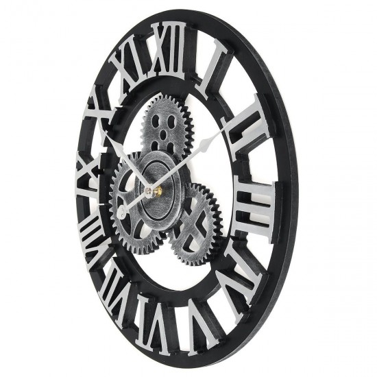 40cm Diameter Wooden Mute Wall Clock Retro Gear Decoration Creative Wall Clock 40cm Diameter Wooden Mute Wall Clock Retro Gear Decoration Creative Wall Clock