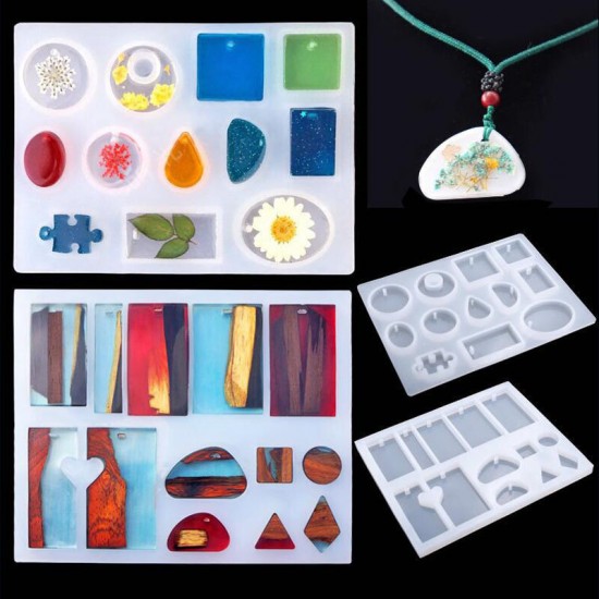 41Pcs DIY Jewelry Mould Handmade Crystal Glue Mould Set Resin Silicone Mold Kit