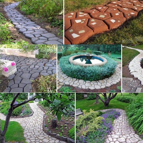 43*43cm Path Maker Mold Reusable Concrete Cement Stone Design Paver Walk Mould