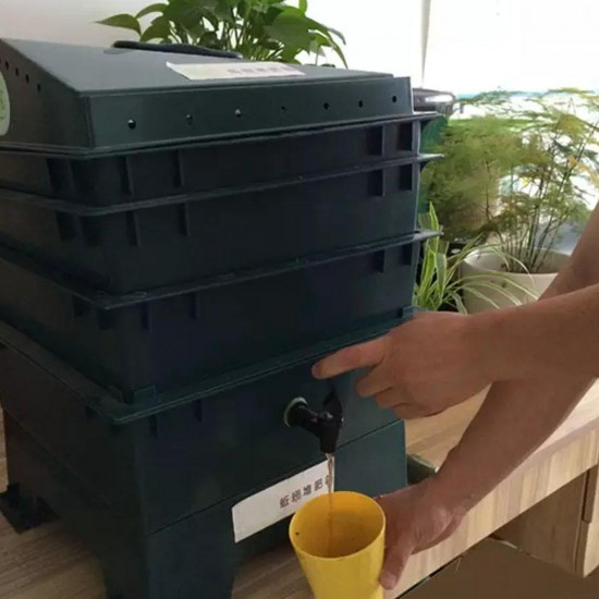 44*44*52cm Fertilizer Collecting Box Worm Factory Farm Compost Small Compact Bin Set Planting Grow