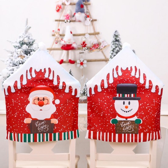 47x60cm Christmas Santa Hat Chair Covers Table Cloth Dinner Home Decorations Ornaments