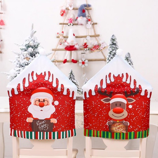 47x60cm Christmas Santa Hat Chair Covers Table Cloth Dinner Home Decorations Ornaments