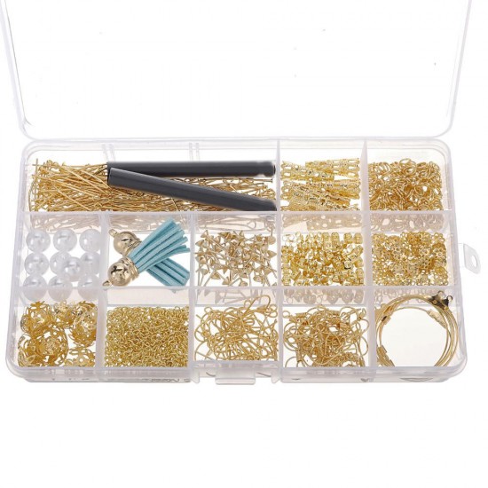480Pcs Jewelry Making Kit DIY Earring Findings Hooks Beads Mixed Handcraft Accessories