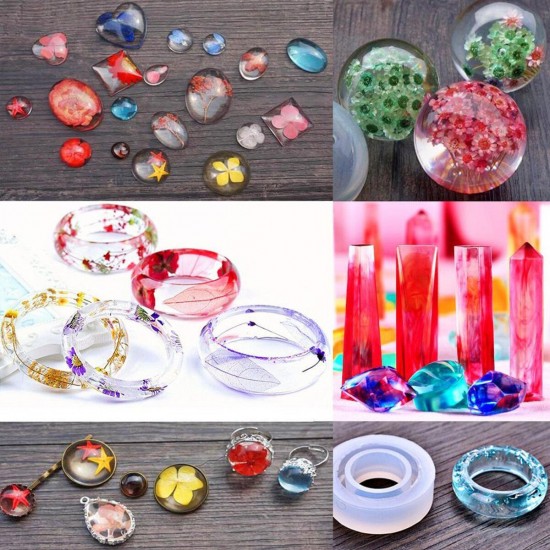 48/277pcs Resin Casting Molds Kit Jewelry Pendant Silicone Mould Making Craft