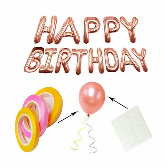 48PCS Rose Gold Birthday Party Balloons Happy Birthday Letter Foil Balloon Decor 48PCS Rose Gold Birthday Party Balloons Happy Birthday Letter Foil Balloon Decor