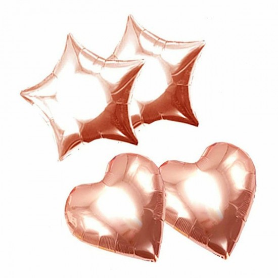 48PCS Rose Gold Birthday Party Balloons Happy Birthday Letter Foil Balloon Decor