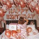 48PCS Rose Gold Birthday Party Balloons Happy Birthday Letter Foil Balloon Decor