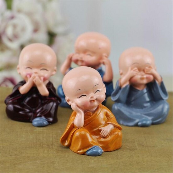 4PCS Auto Ornaments Micro Landscape Figurine Dolls Resin Small Statue Monk Statues Resin Car Desk Shelf Decorations 4PCS Auto Ornaments Micro Landscape Figurine Dolls Resin Small Statue Monk Statues Resin Car Desk Shelf Decorations