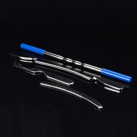4PCS Stainless Steel Gua Sha Manual Massager Kit Medical Grade Scrapping MyoFascial