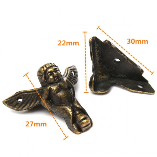 4Pcs Antique Brass Jewelry Chest Wood Box Decoration Feet Leg Corner Protector With Screws