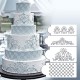 4Pcs Damask Lace Flower Designer Stencil Mould for Wedding Party Cake Decorations