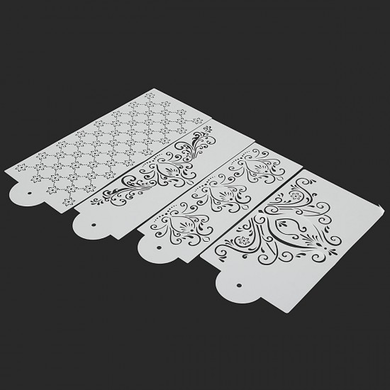 4Pcs Damask Lace Flower Designer Stencil Mould for Wedding Party Cake Decorations 4Pcs Damask Lace Flower Designer Stencil Mould for Wedding Party Cake Decorations