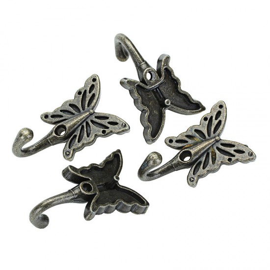 4pcs 35*56mm Antique Brass Butterfly Wall Hook Shirt Coat Hanger Vintage Style 4pcs 35*56mm Antique Brass Butterfly Wall Hook Shirt Coat Hanger Vintage Style