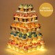 5 Tier Acrylic Clear Cupcake Display Stand Pastry Holder With LED String Light Wedding Decor Supplies