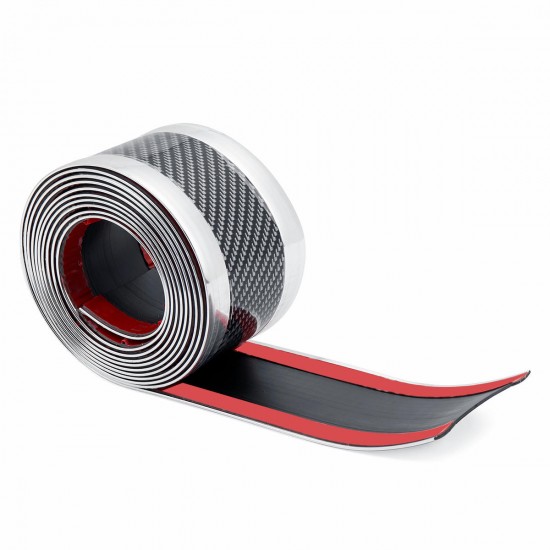 5 x 250cm/7 x 250cm Car Carbon Fiber Rubber Guard Strip Stickers Door Sill Trim Protector