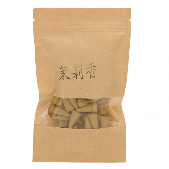 50Pcs/Bag Backflow Incense Burner Cones Jasmine Tea Lemon Rose Sandalwood Agilawood Fragrant