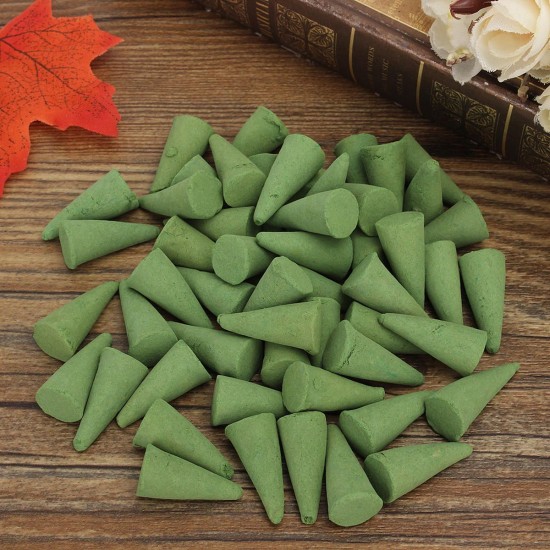 50Pcs/Bag Backflow Incense Burner Cones Jasmine Tea Lemon Rose Sandalwood Agilawood Fragrant