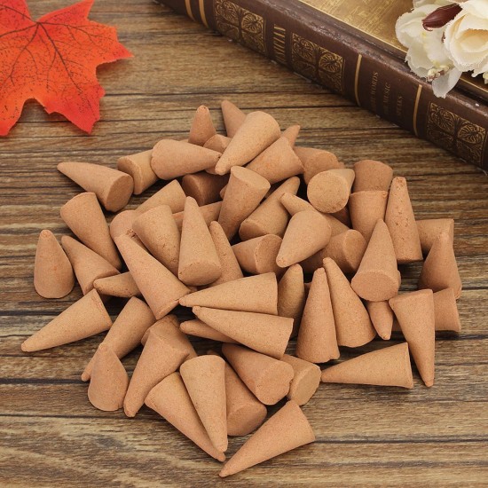 50Pcs/Bag Backflow Incense Burner Cones Jasmine Tea Lemon Rose Sandalwood Agilawood Fragrant