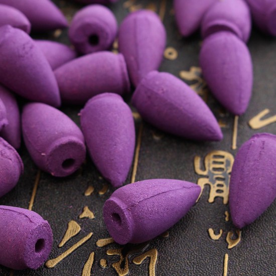 50Pcs/Bag Backflow Incense Cones Sandalwood Jasmine Lily Lavender Mixed Fragrance Burner Censer Cone