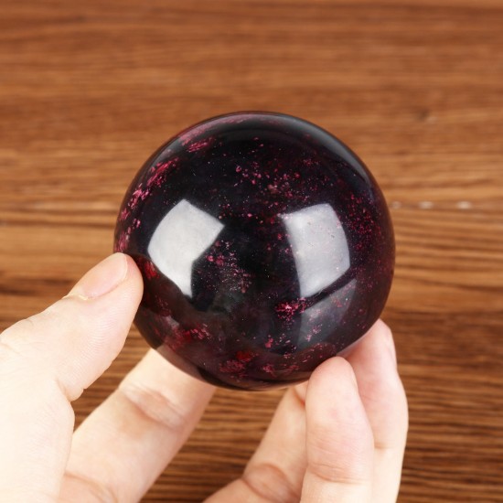 50mm Natural Peach Blossom Stone Crystals Ball Sphere Jade Quartz Healing Home Decor
