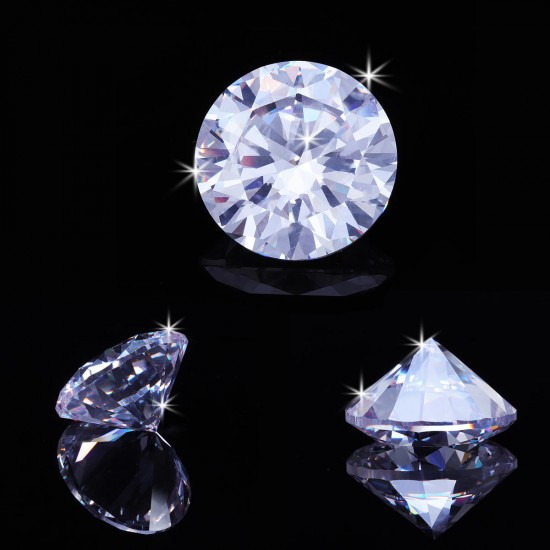 5/10/12/15/20mm Round D White VVS Simulated Hearts & Arrow Lab-Created Diamond Gemstones Decorations