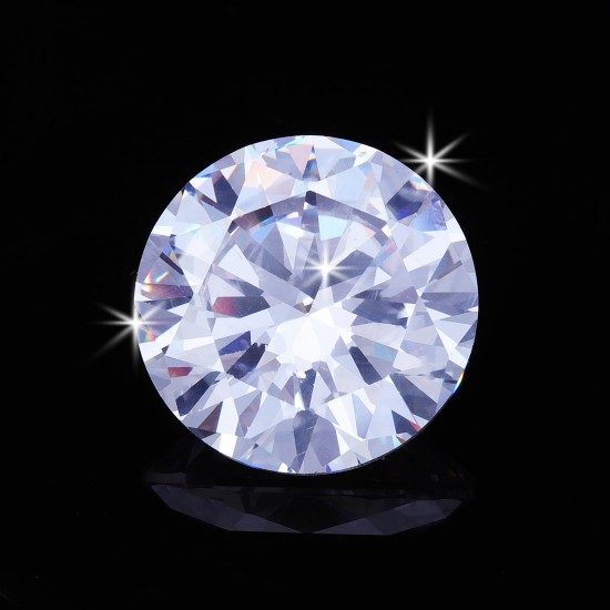 5/10/12/15/20mm Round D White VVS Simulated Hearts & Arrow Lab-Created Diamond Gemstones Decorations