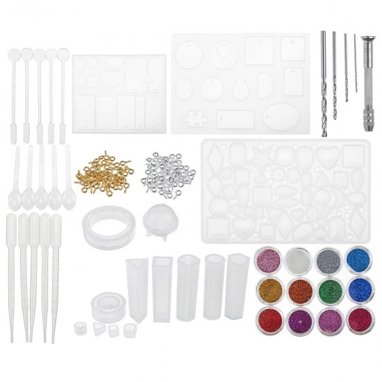 55/94/147/159Pcs Resin Casting Molds Silicone Pendant Tray Jewelry Mould 55/94/147/159Pcs Resin Casting Molds Silicone Pendant Tray Jewelry Mould