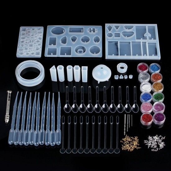 55/94/147/159Pcs Resin Casting Molds Silicone Pendant Tray Jewelry Mould 55/94/147/159Pcs Resin Casting Molds Silicone Pendant Tray Jewelry Mould