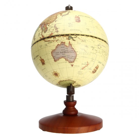 5.5'' Vintage Desktop Table Rotating Earth World Map Globe Antique Geography Home Decor Gift Toys