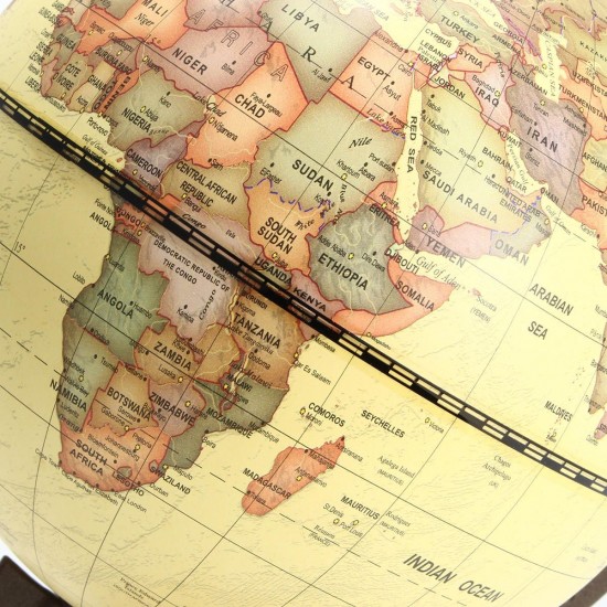 5.5'' Vintage Desktop Table Rotating Earth World Map Globe Antique Geography Home Decor Gift Toys