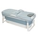 59 Inch Large Thickened Folding Bathtub Temperature Sensing Bath Barrel Adult Basin Kid Steaming Tub