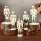 5Pcs Wooden Nutcracker Soldier Handcraft Puppet Doll Toy Ornament Christmas Gift Home Room Decorations